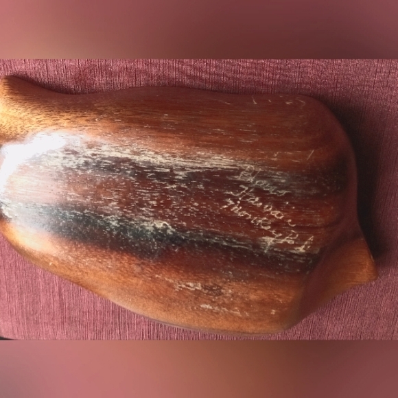 🪵Vintage Monkey Pod MCM Leaf-Shaped Bowl - Blair's Hawaii - Picture 6 of 7